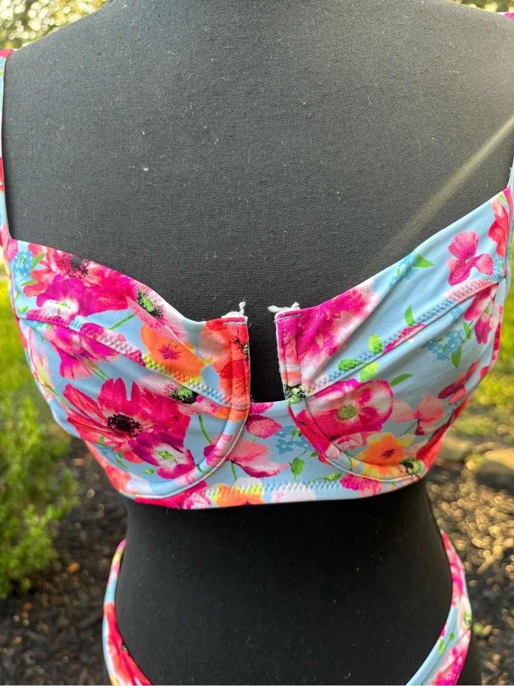Victoria's Secret Blue Floral Underwire Bikini Set - Picture 7 of 14